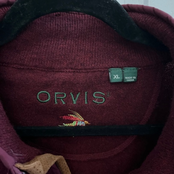 Orvis men’s 1/4 zip pullover wool cashmere blend elbow pads sweater - Picture 3 of 6